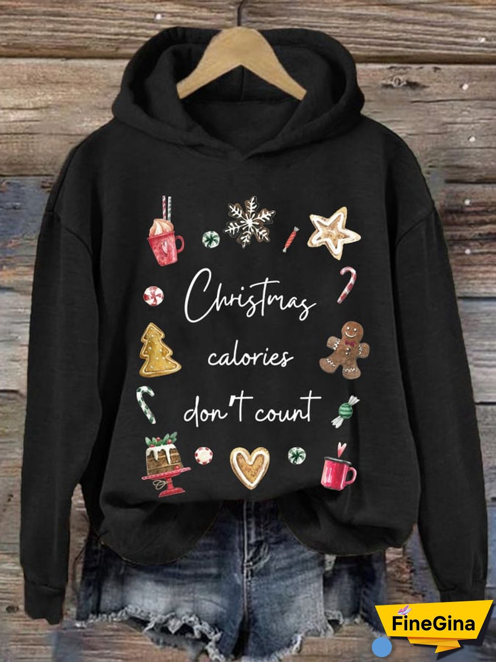 Women's Christmas Calories Don&rsquo;t Count Print Sweatshirt