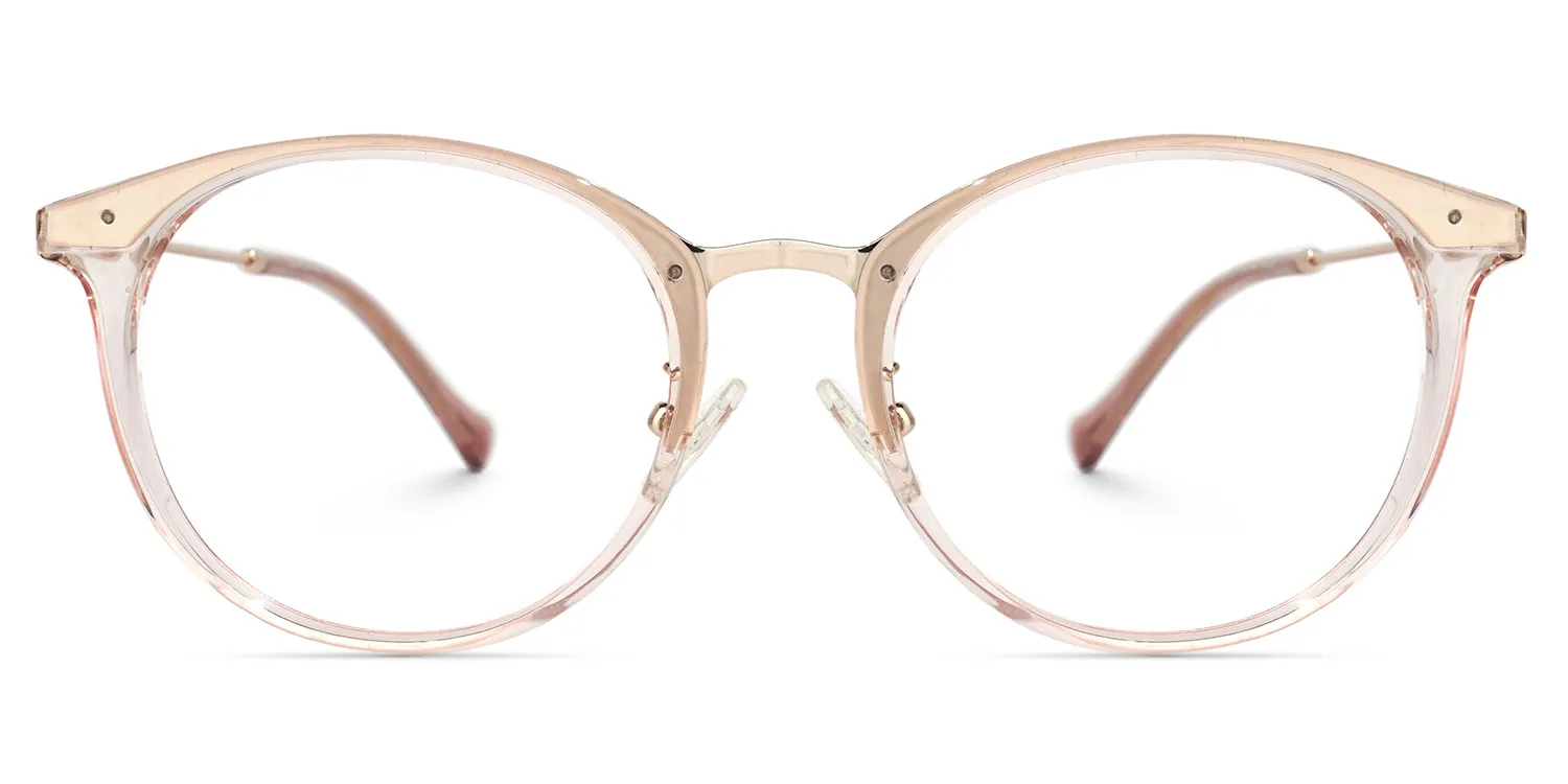 Amour Hellrosa Rund Brille Hellrosa