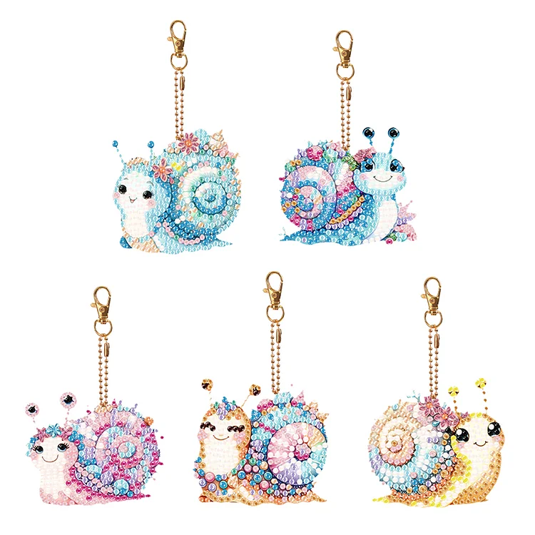 5Pcs Double Sided Animal Diamond Painting Keychain for Home Birthday Party Decor