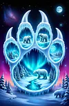 Luxury AB Velvet Diamond Painting Kit - Polar Bear Paw Prints