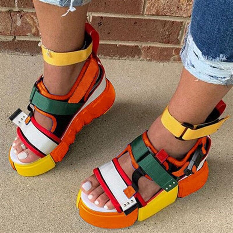2021 Fashion High Top Platform Sandals Women Shoes Summer Super High Heels Ladies Casual Shoes Wedge Chunky Gladiator Sandals