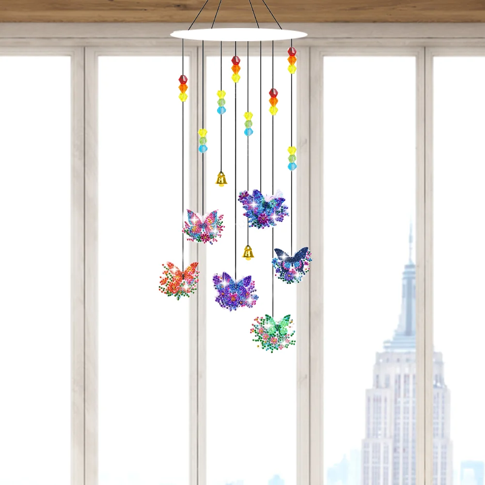 DIY Butterfly Diamond Art Sun Catcher Butterfly DIY Crystal Wind Chime for Window