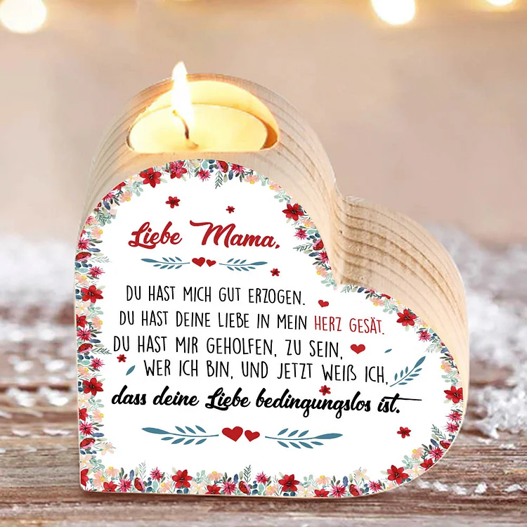 Kettenmachen Herzform Kerzenhalter-Liebe Mama Du hast deine Liebe in mein Herz gesät-Geschenk für Mutter