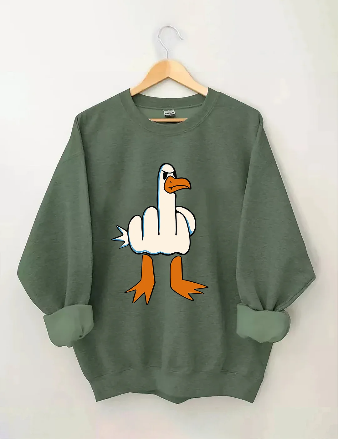I Don't Give A Duck Middle Finger Funny Sweatshirt
