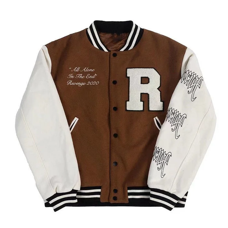 New European and American high street embroidered skull jacket men and women retro stitching baseball uniform jacket coat women