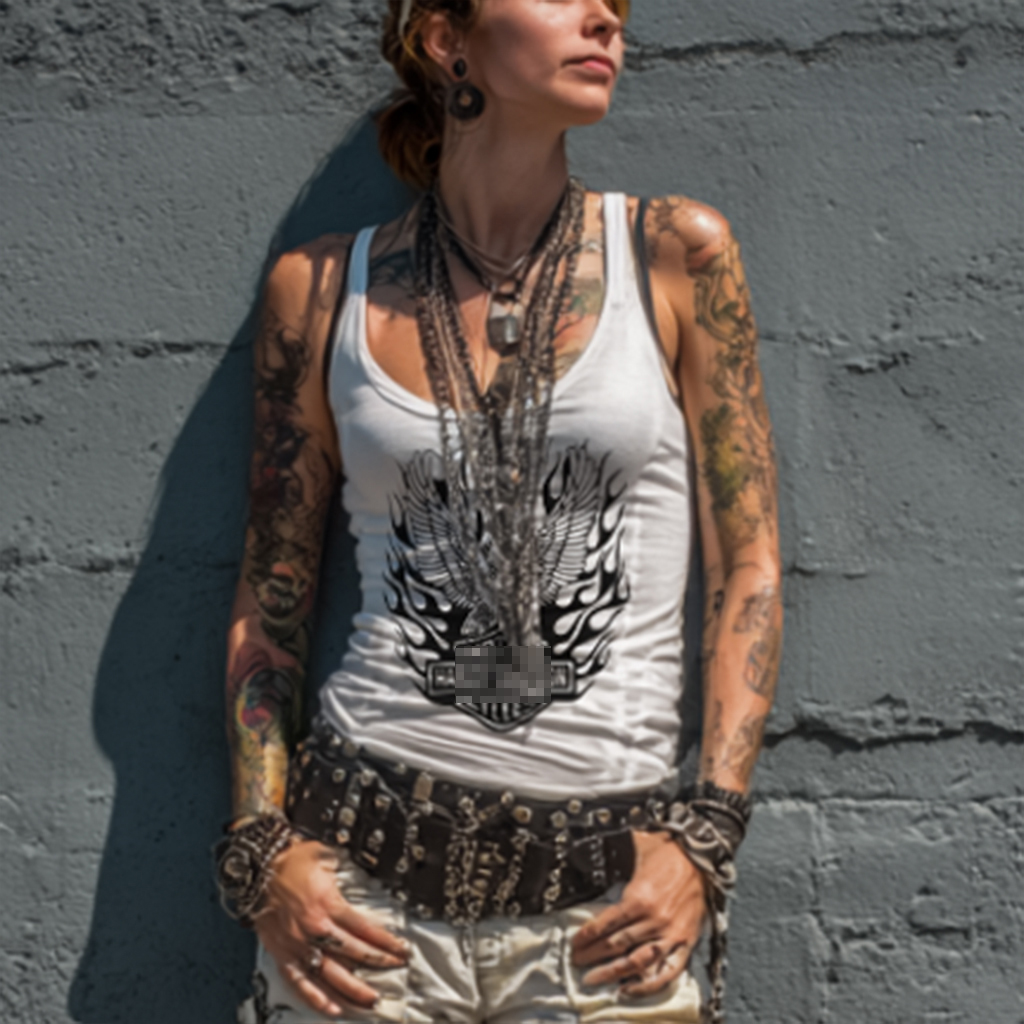 Punk Style Pattern Design Top