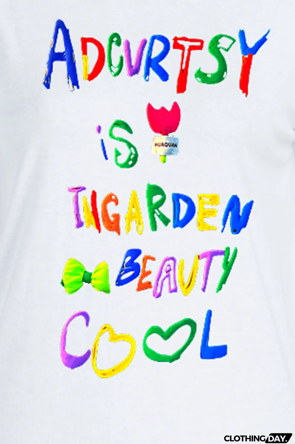 White Fashion Cute Print Patchwork Letter O Neck T-Shirts