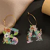 2pcs/set DIY 26 Letters Double Side Diamond Painting Wine Glass Charms Identification Kit