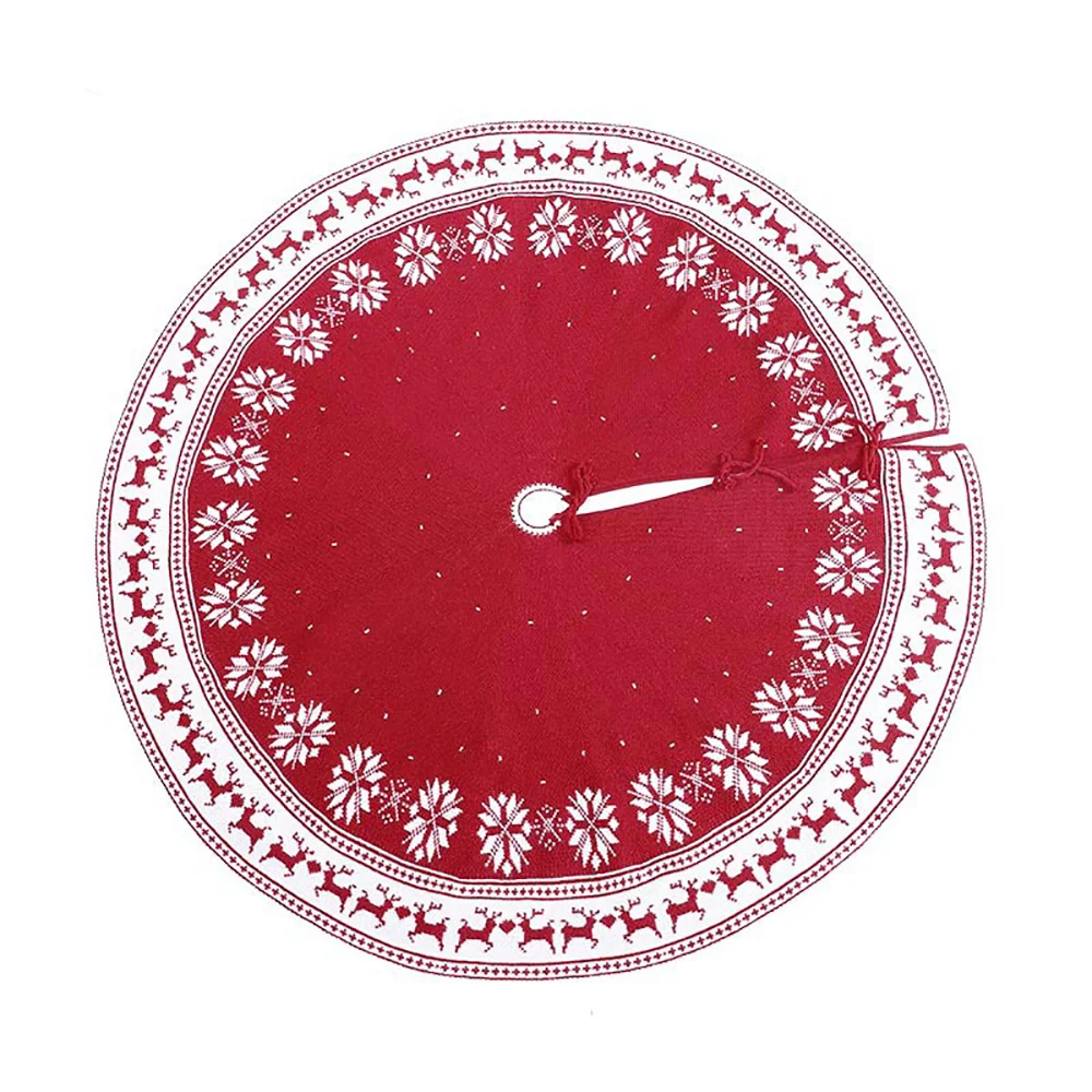 Christmas knitted moose snowflake Christmas tree tree skirt ornament