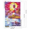 5D DIY Full Round Drill Diamond Painting Lighthouse Kit Home Decoration 40x60cm