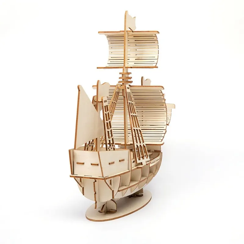 Tegooe 3D Wooden Sailboat Model Kit DIY Assembly Puzzle Craft for Adults Teens