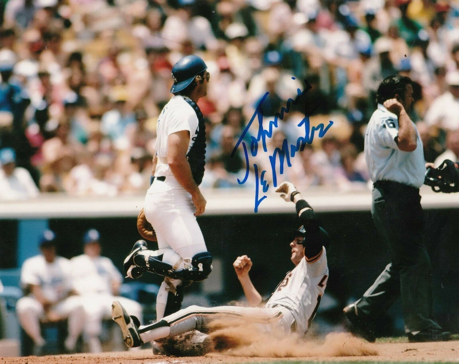 JOHNNIE LEMASTER SAN FRANCISCO GIANTS ACTION SIGNED 8x10