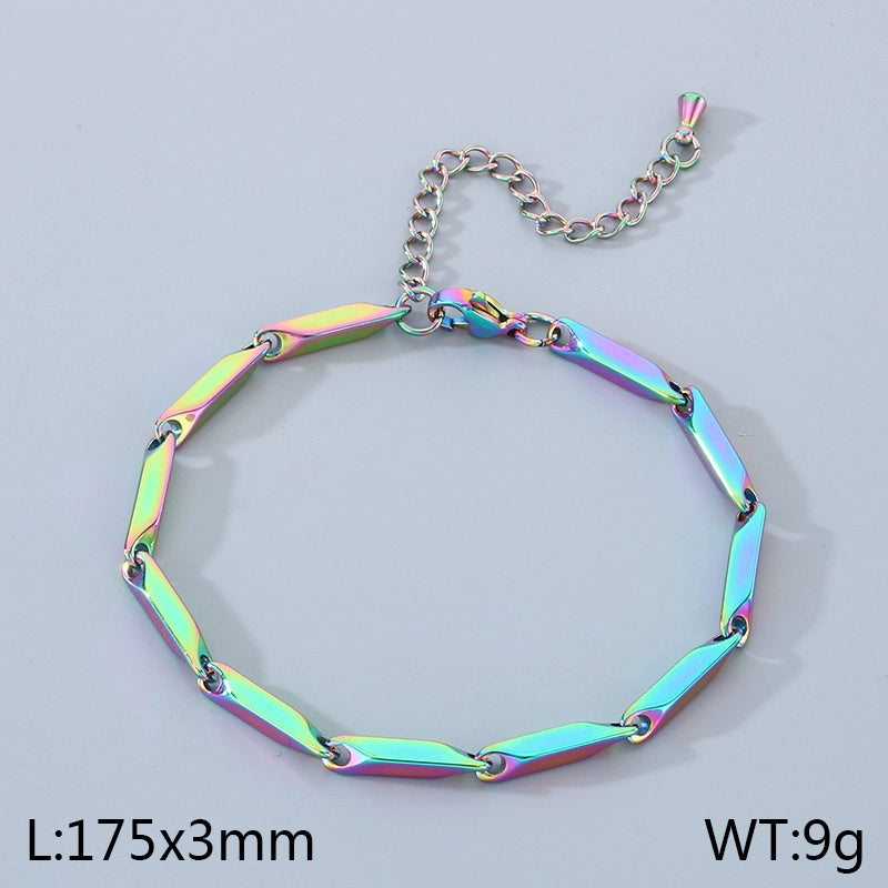 Minimalist Rhombus 304 Stainless Steel Unisex Bracelets Men Chain Bracelets