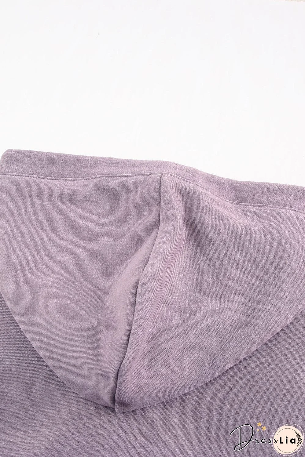 Solid Color Hooded Sweatshirt