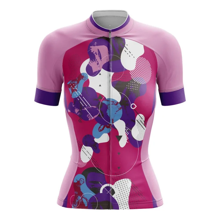 Pink Cloudscape Women's Short Sleeve Cycling Jersey