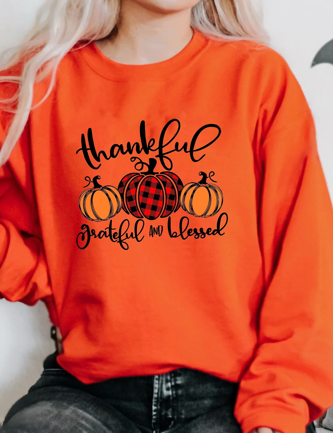 Thankful Grateful Blessed Pumpkin Sweatshirt