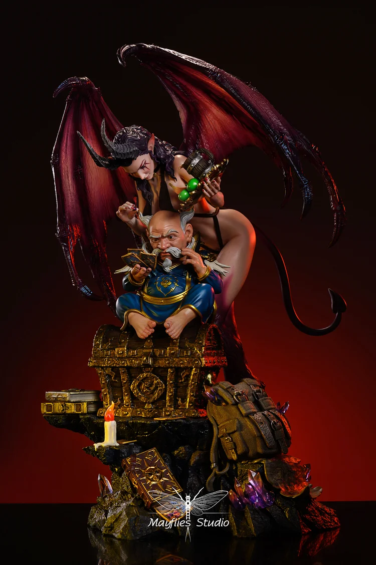 1/5 Scale Wilfred Fizzlebang & Succubus - World of Warcraft Resin Statue - Mayflies Studios [Pre-Order]-shopify