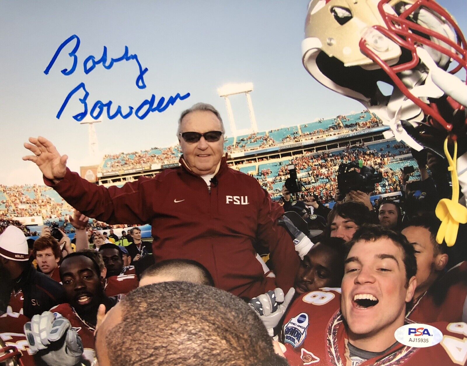 Bobby Bowden Signed Autographed Florida State Seminoles 8x10 Photo Poster painting WVU PSA/DNA