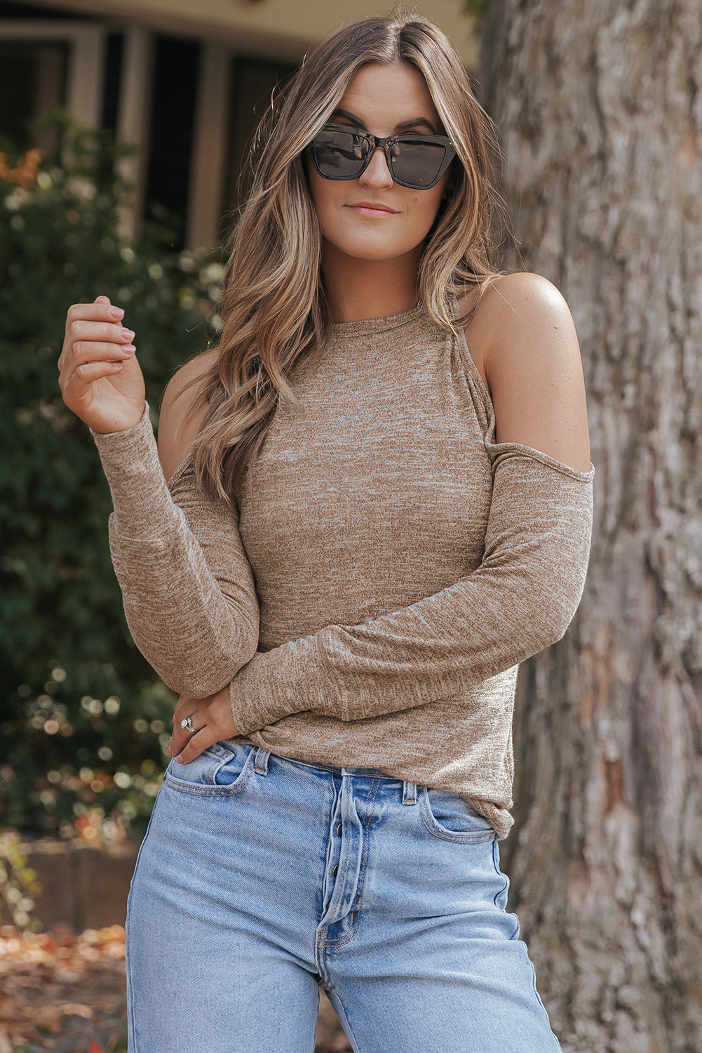 Stylish and Edgy Cold Shoulder Top