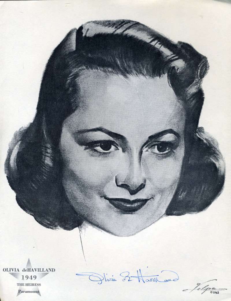 Olivia De Havilland Psa Coa Dna Hand Signed 8x10 Volpe Photo Poster painting Authentic Autograph