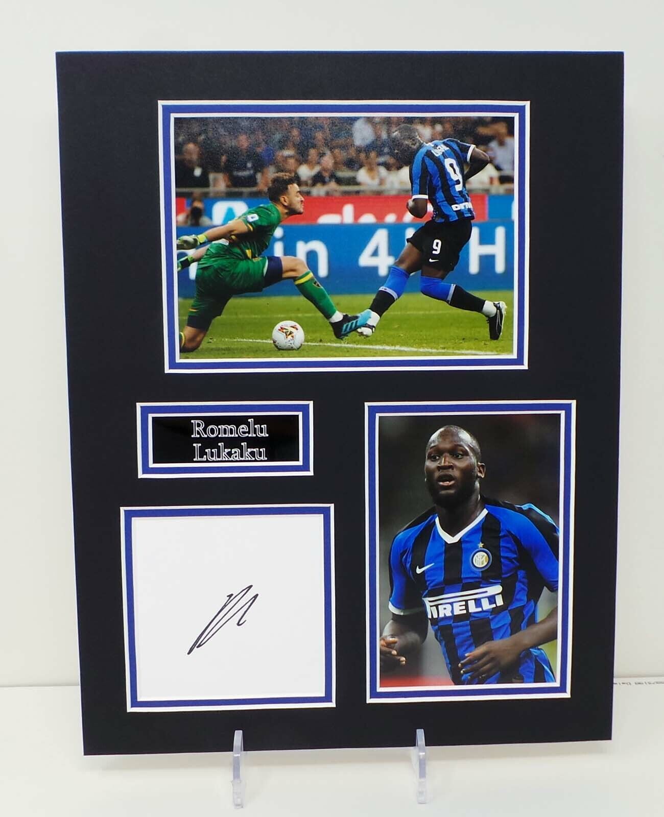 Romelu LUKAKU RARE Signed Mounted Inter Milan Italy Photo Poster painting Display AFTAL RD COA