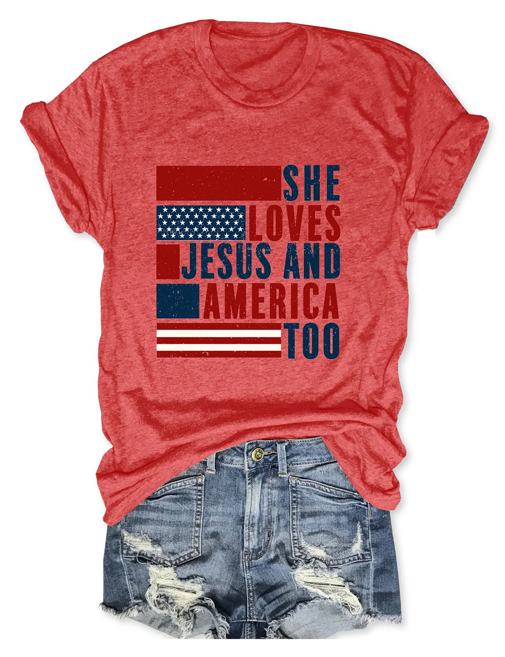 She Loves Jesus And America Too T-shirt
