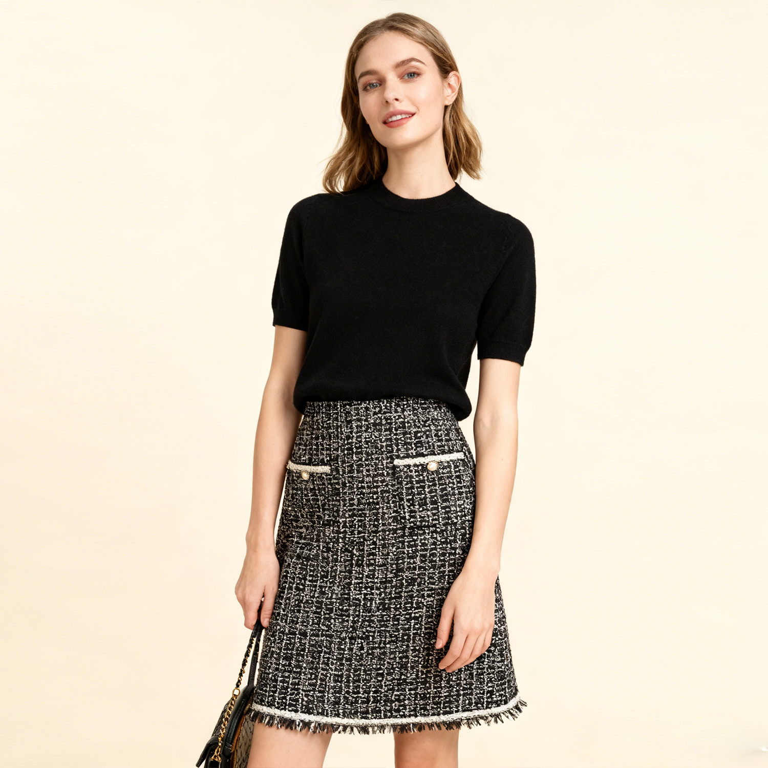 Short Sleeves Women's Cashmere Sweater REAL SILK LIFE