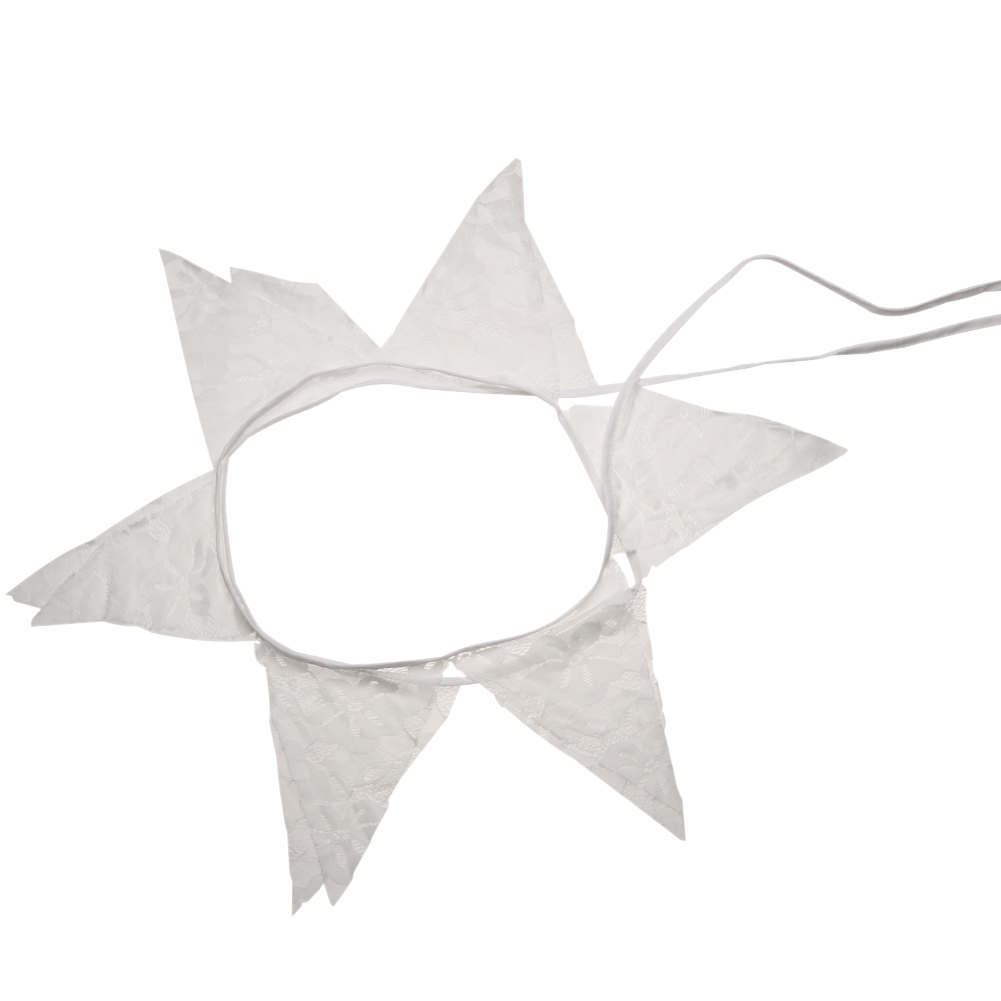 

12 Flags 2.8m White Gardenia Party Wedding Pennant Bunting Banner Decor, 501 Original