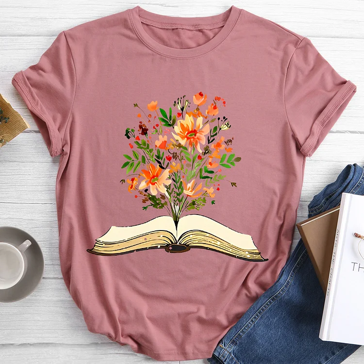 💯New Arrivals - There Are Flowers Blooming From The Book T-shirt Tee