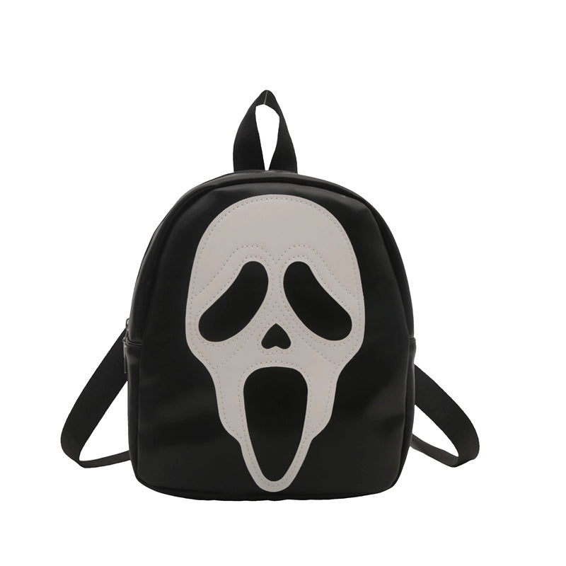 Fashion Personality Pu Soft Leather Fashionable Skull Halloween Backpack