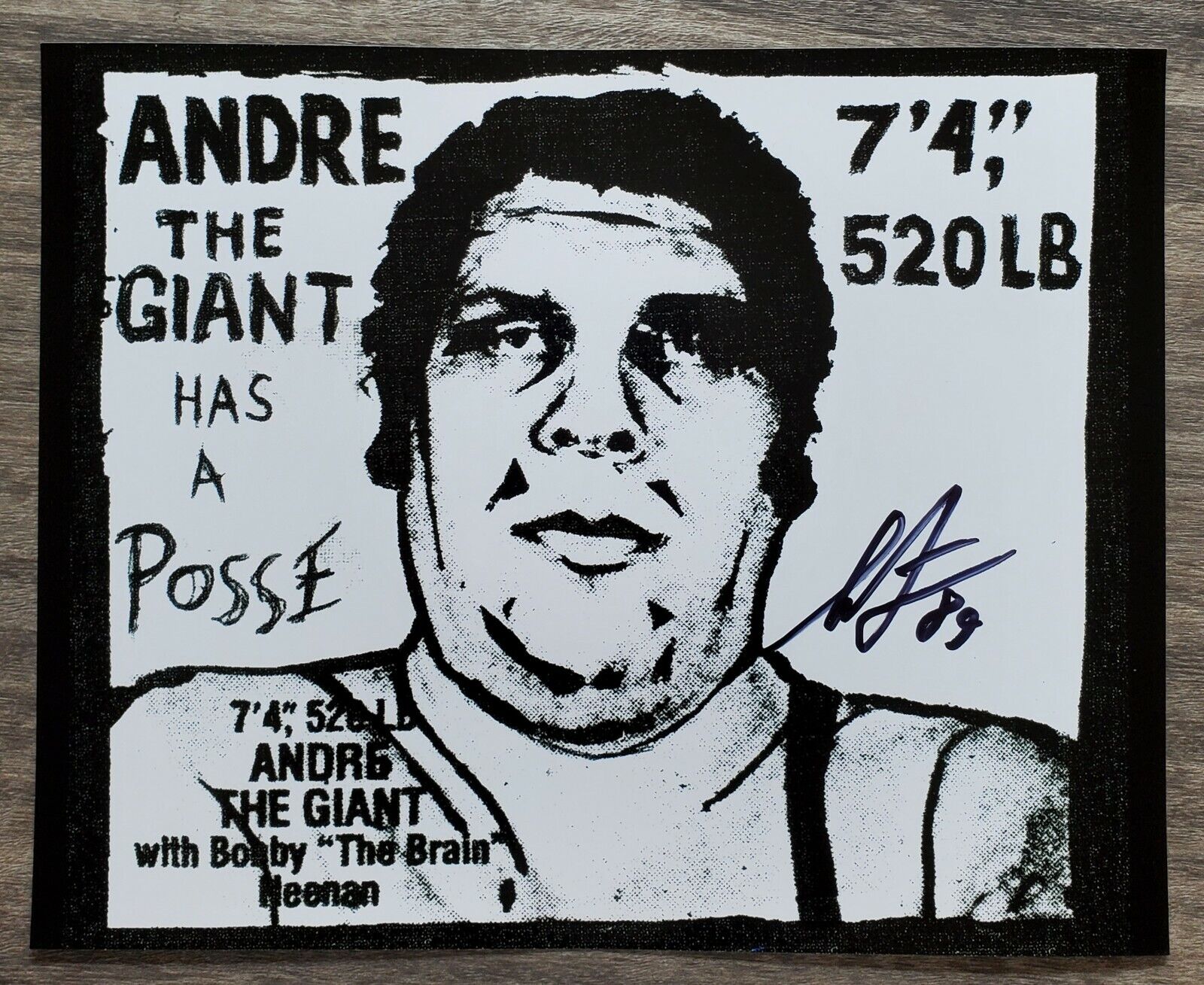 Shepard Fairey Signed Andre The Giant 8x10 Photo Poster painting Obey Graffiti Artist Poster RAD