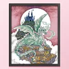 >SALE<Embroidery Cotton Thread 14CT Print Castle Guardian Cross Stitch Kit 40x49cm