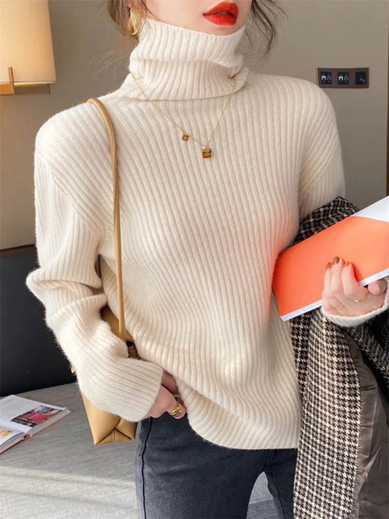 Churchf Churchf Collar Pit Sweater Jacket Qiu Dong Loose Bottom Shirt 2024 Korean New Foreign Style Versatile Set Knitting Dozen