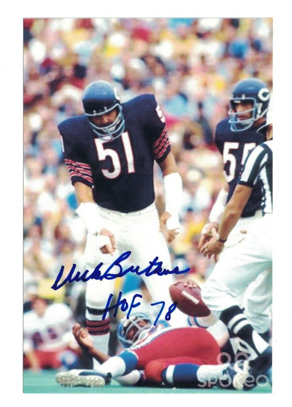 Chicago Bears Dick Butkus Signed Autographed 4x6 Photo Poster painting HOF C