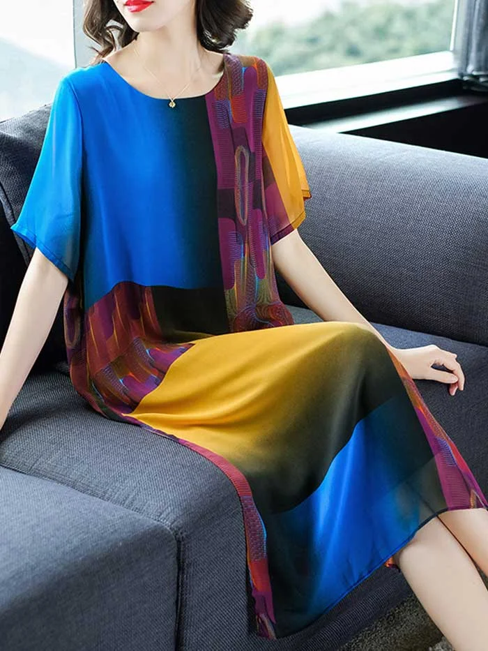 Women's new elegant silk dress