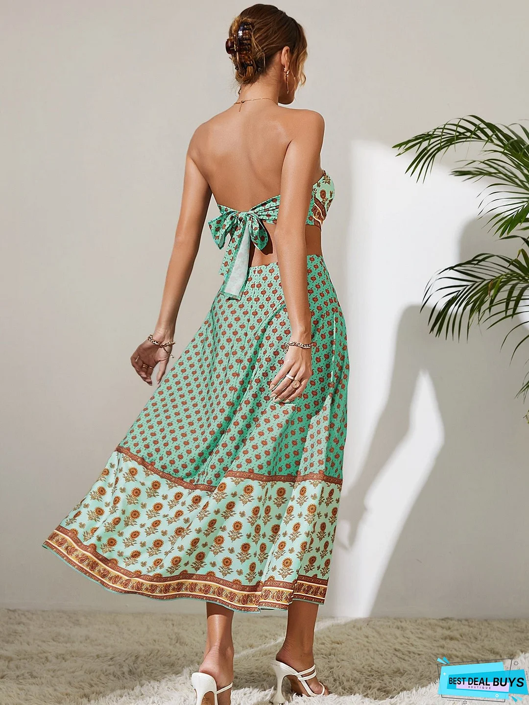 Tube Top Skirt Two Piece Set