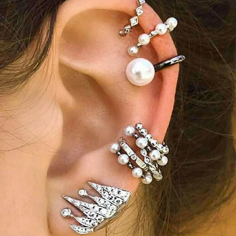 Bohemian Ear Clip 9-piece Personalized Hoop Crown Earrings Combination Earrings