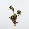 Autumn Vibe 3 Heads Burn Edge Artificial Stem Rose Flower