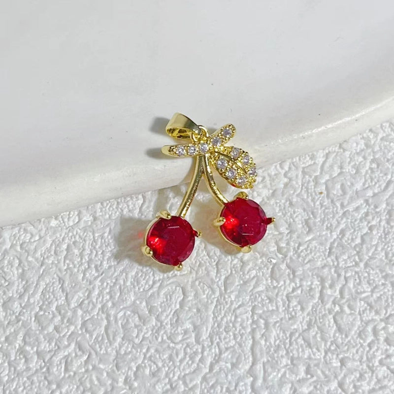 1 Piece Copper Cherry Pendant