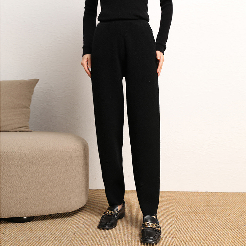 Tapered Cashmere Pants For Women REAL SILK LIFE