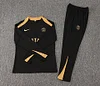 2024/2025 Psg Paris Saint-Germain Half-Pull Training Suit Black-Yellow Collar Set