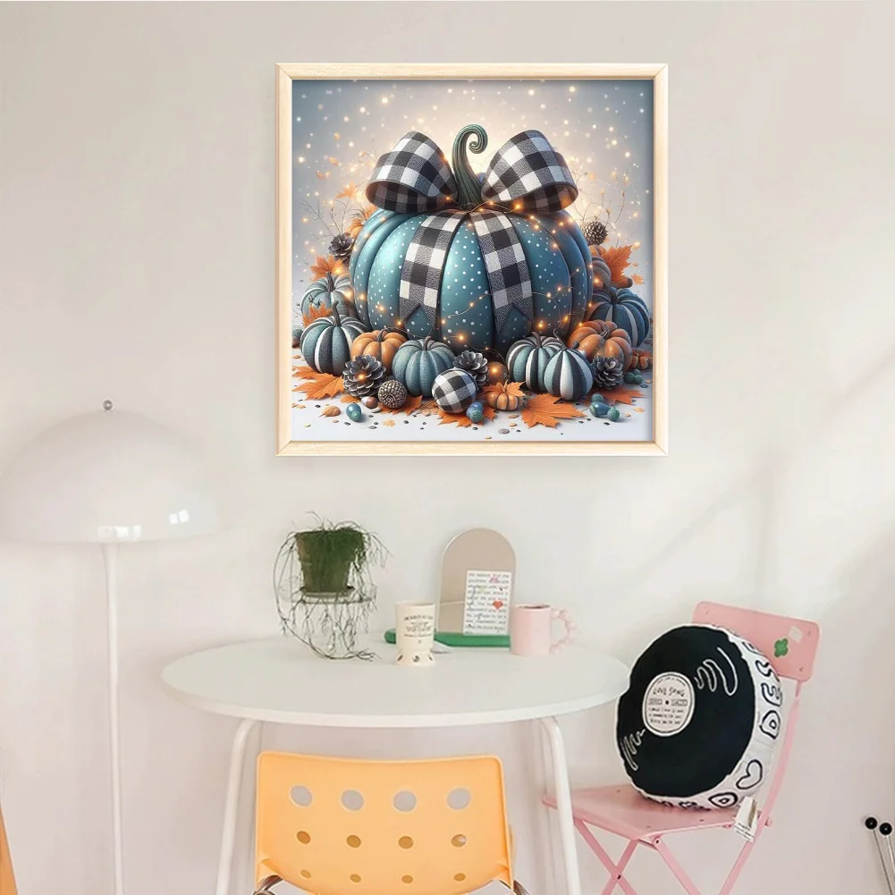 11CT Full Stamped Cross Stitch - Blue Pumpkin(Canvas|40*40CM)