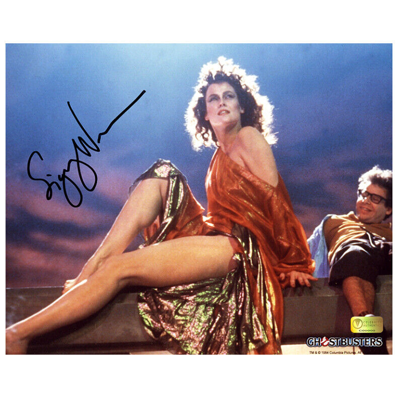 Sigourney Weaver Autographed Ghostbusters Zuul and Louis Tully 8x10 Scene Photo Poster painting