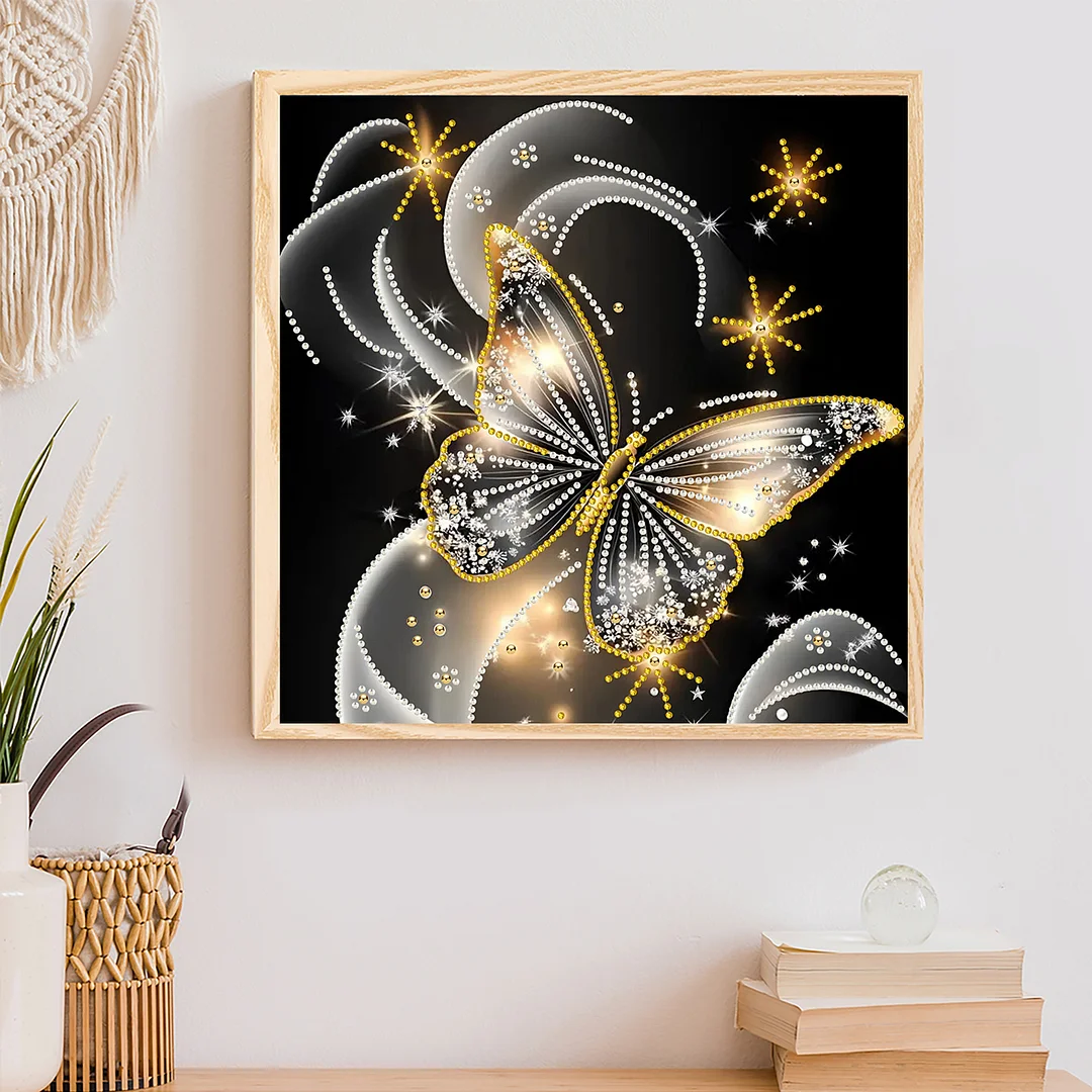 Dreamy Butterfly - Partial Special Shaped Drill Diamond Painting Kits (Canvas|30*30cm)