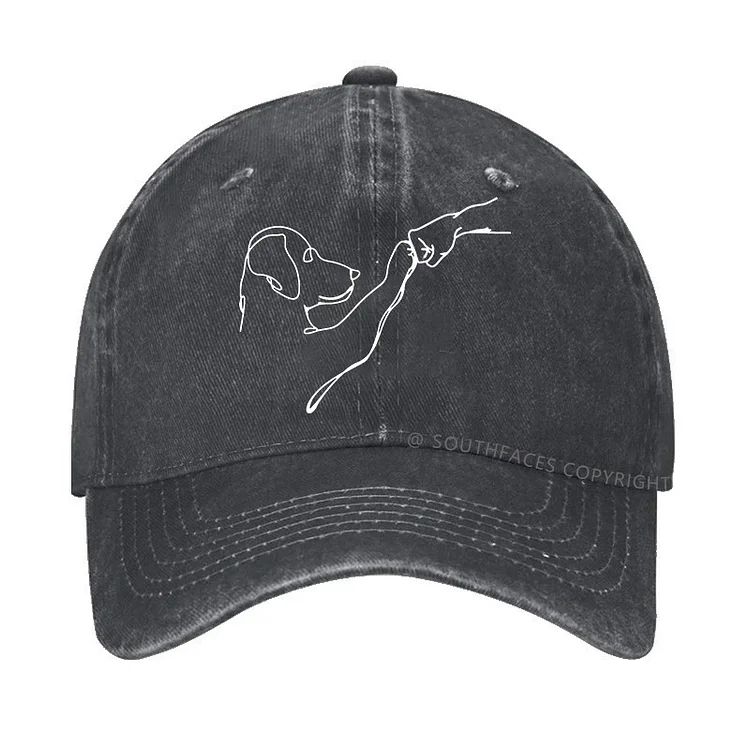 Dog Fist Bump Funny Print Hats