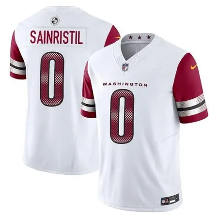 Men's Washington Commanders #0 Mike Sainristil  White F.U.S.E. Vapor Limited Stitched Football Jersey