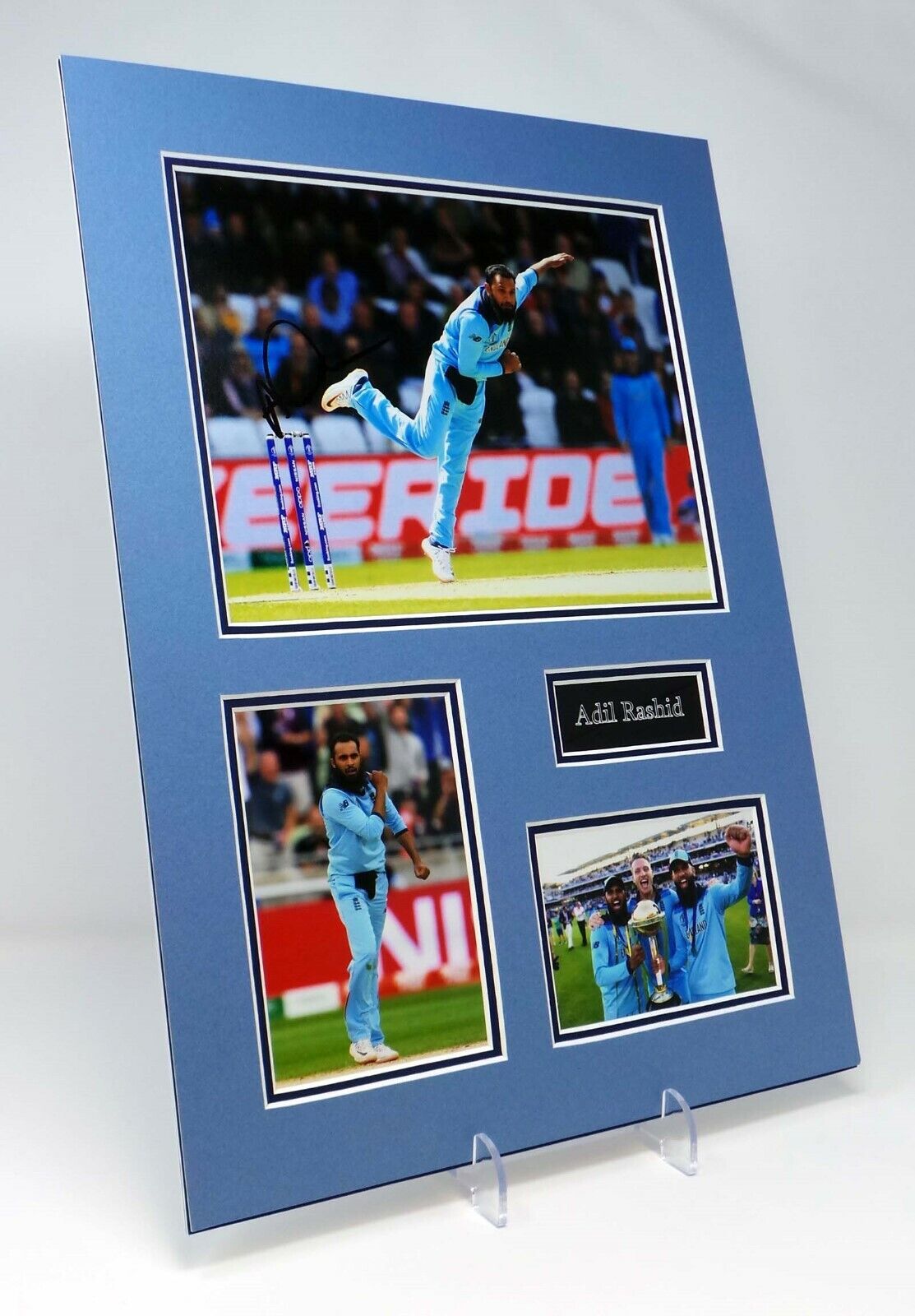 Adil RASHID Signed Mounted Photo Poster painting Display AFTAL England & Yorkshire Cricketer