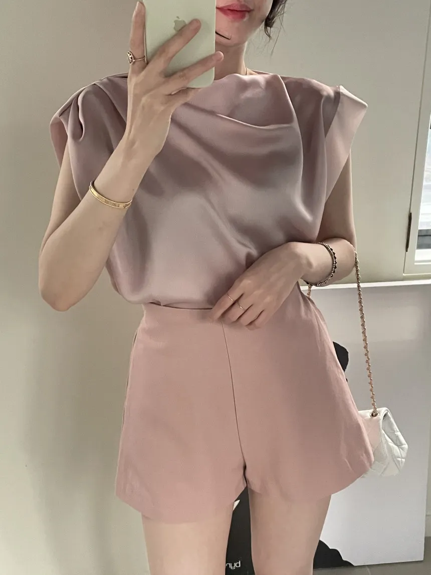 Churchf Churchf Size Update Chic Summer French Design Sense Splicing Color Short Sleeve T-Shirt Women's Temperament Simple Top
