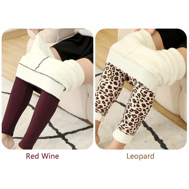 CHRLEISURE Winter Warm Pants Women 2 Pcs Velvet Thick Legging High Waist Push Up Elastic Sports Pants Warmth Lamb Wool Pants