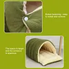 Warm Enclosed Cat Bed Cozy Plush Cats Tent Calming Pet Nest Cave for Cats Dogs